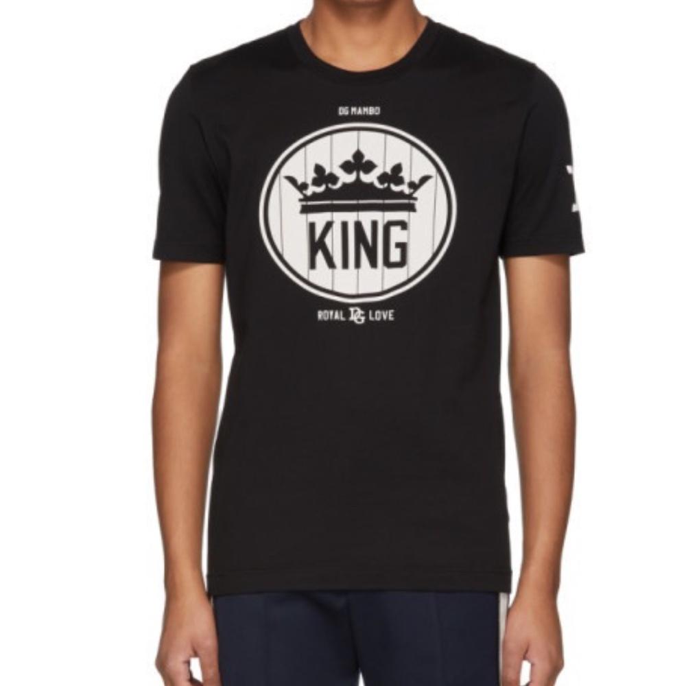 Dolce and Gabbana Black Crown King T-Shirt 46